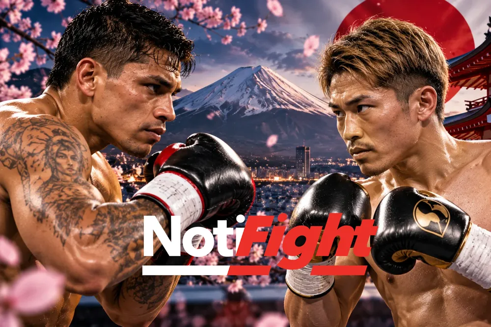 Duelo de boxeadores bajo el Fuji