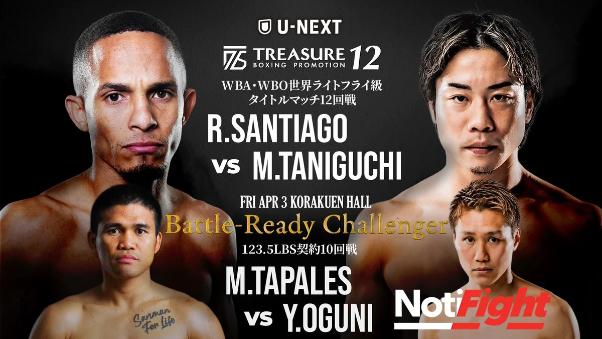 Santiago vs Tanigushi Poster Treasure Boxing Promotion NF