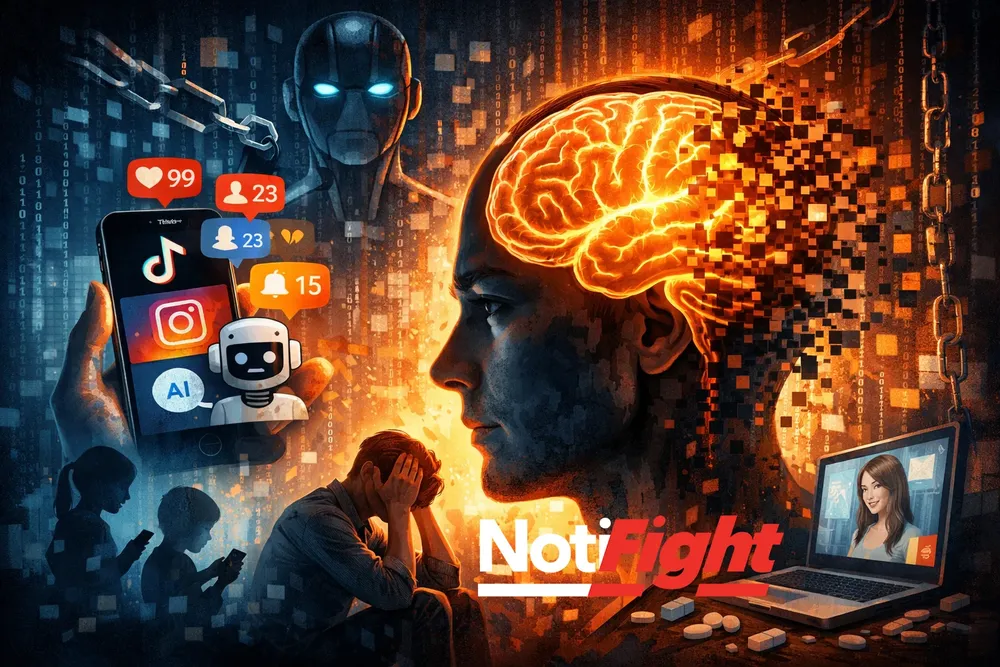 La desintegración digital del cerebro humano NotiFight