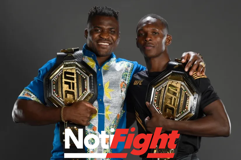 Ngannou y Adesanya cuando eran campeones / UFC / NF.